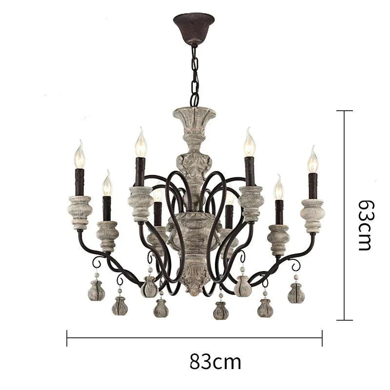 Nordic Country Retro Chandelier Nostalgic Living Room Restaurant Light In The Bedroom Wrought Iron