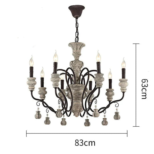Nordic Country Retro Chandelier Nostalgic Living Room Restaurant Light In The Bedroom Wrought Iron