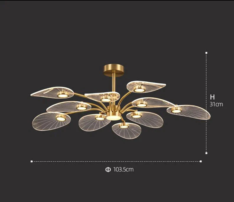 Light Luxury Living Room All Copper Chandelier Post - Modern Creative Study Lamp Pendant