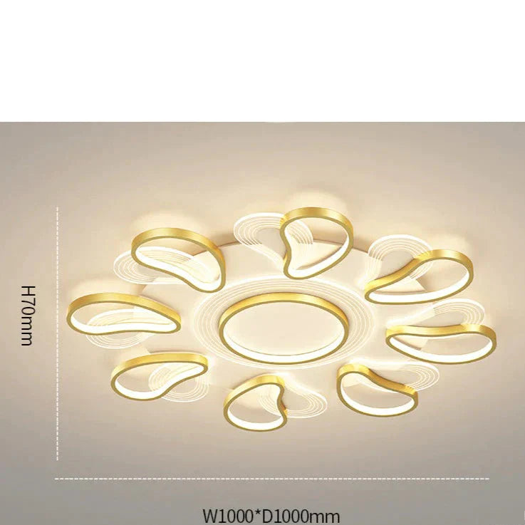 Acrylic Living Room Ceiling Lamp Led Petal Shaped Bedroom Modern Simple Household Restaurant Gold /