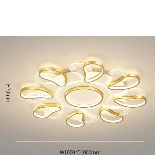 Acrylic Living Room Ceiling Lamp Led Petal Shaped Bedroom Modern Simple Household Restaurant Gold /