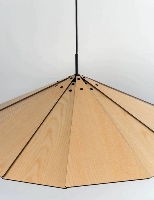 Nordic Minimalist Cafe Homestay Modern Wooden Flying Saucer Chandelier Pendant