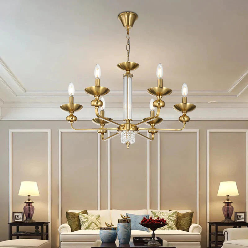 Retro Bedroom Dining Room Glass Chandelier Pendant