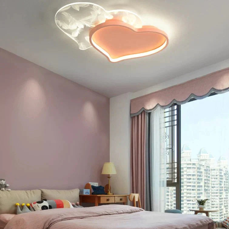 Simple Modern Warm And Romantic Bedroom Nordic Creative Personality Feather Loving Room Ceiling Lamp