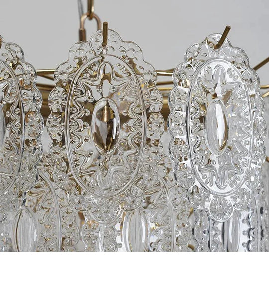 French Light Luxury Crystal All Copper Glass Retro Chandelier Pendant