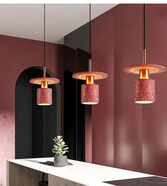 Terrazzo Lamp Indoor Simple Led Chandelier Coffee Shop Spherical Teahouse Office Cement Pendant