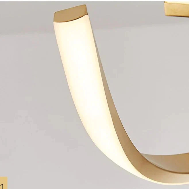 Simple Irregular Household Lamp Stainless Steel Titanium Gold Artistic Line Chandelier Pendant