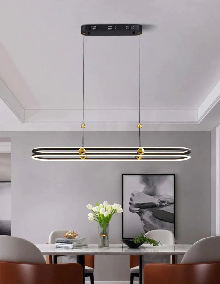 Simple Living Room Chandelier Aluminum Annular Ring Pendant