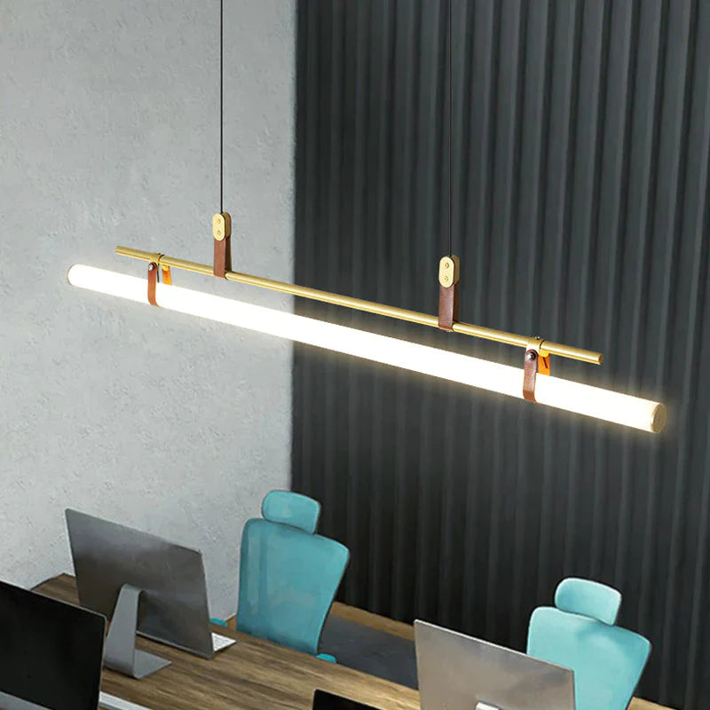 Nordic Simple Restaurant Lamp Living Room Cafe Chandelier Office Desk Bar Acrylic Led Strip Pendant