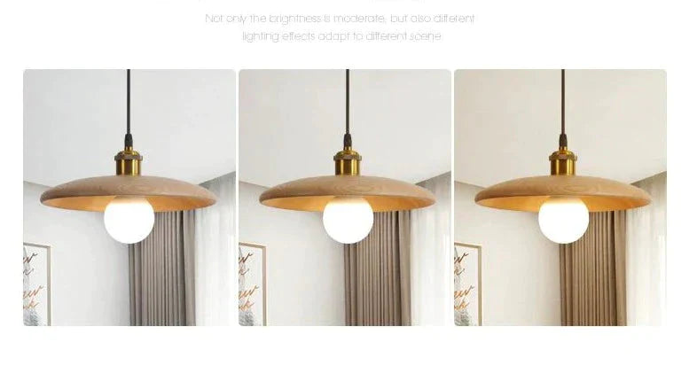 Nordic Solid Wood Lamp Restaurant Chandelier Single Head Art Pendant