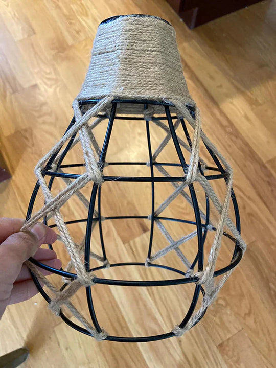 Vintage Hemp Rope Woven Chandelier Pendant
