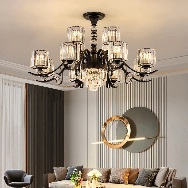 Living Room Crystal Chandelier Modern Simple Light Luxury Restaurant Atmospheric Lamp Pendant