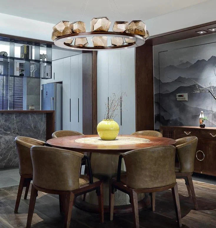 Nordic Creative Living Room Chandelier Modern Minimalist Shaped Glass Pendant