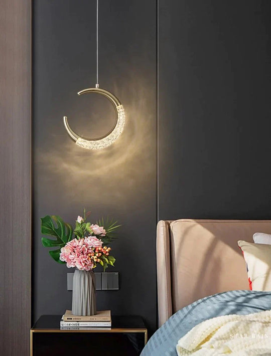 Bedside Chandelier Bedroom Warm Long - Line Single - Headed Small Pendant