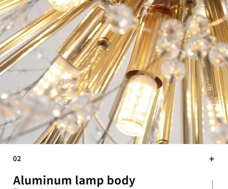 Bedroom Crystal Ceiling Lamp Dandelion Romantic Creative