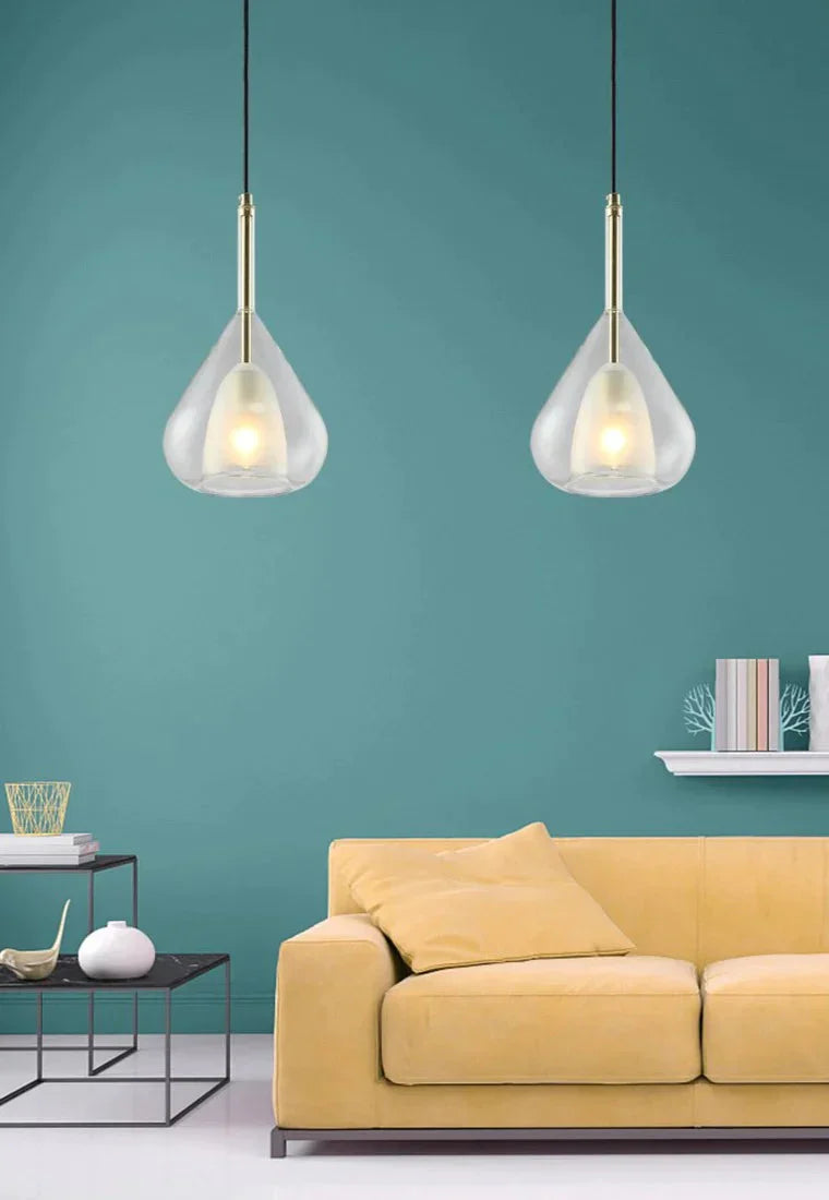 Indoor Glass Chandelier Crystal Lamp Single Head Iron Pendant
