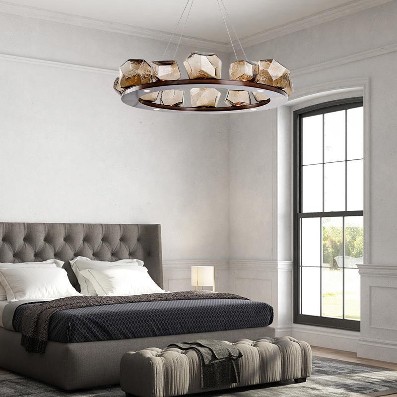 Nordic Creative Living Room Chandelier Modern Minimalist Shaped Glass Pendant