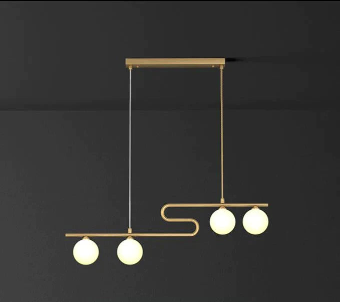 All Copper Nordic Personalized Creative Chandelier Household Meal Color / 4 Heads Trichromatic