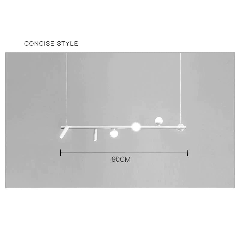 Simple Chandelier Led Dining Room Lamp Modern Nordic Living Studio Designer Bar White / 6 Heads