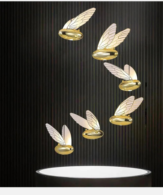 Modern Simple Living Room Bee Chandelier Stair Decoration Led Lamps Pendant