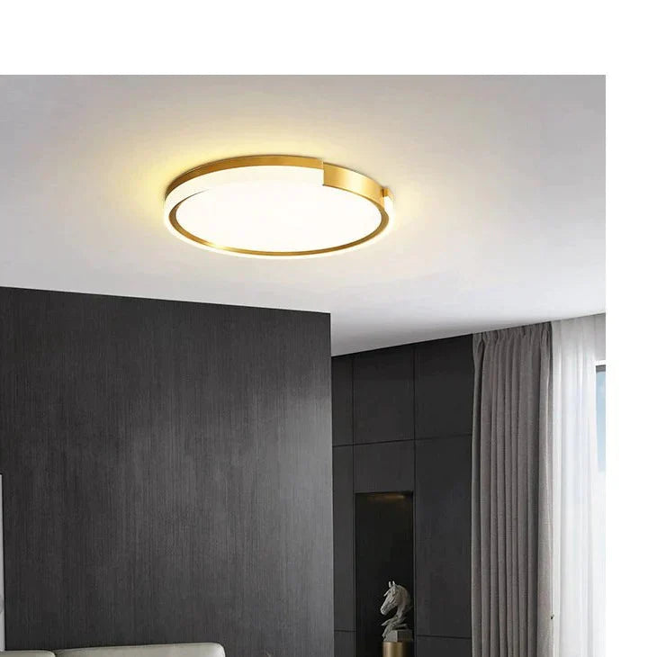 Modern Minimalist All - Copper Led Bedroom Study Ceiling Lamp