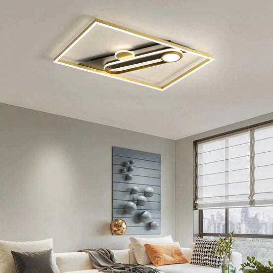 Simple Modern Bedroom Led Ceiling Lamp Light Luxury Wrought Iron Creative Living Room Gold Lamps