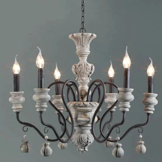 Nordic Country Retro Chandelier Nostalgic Living Room Restaurant Light In The Bedroom Wrought Iron
