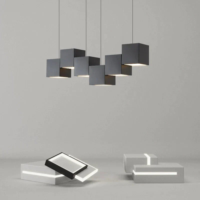 Simple Modern Bar Table Lamp Office Chandelier Designer Creative Geometric Dining Room Pendant
