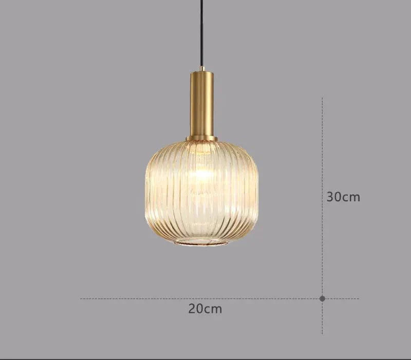 Nordic Creative Bar Restaurant Chandelier Simple Striped Lantern Single Online Celebrity Glass B /