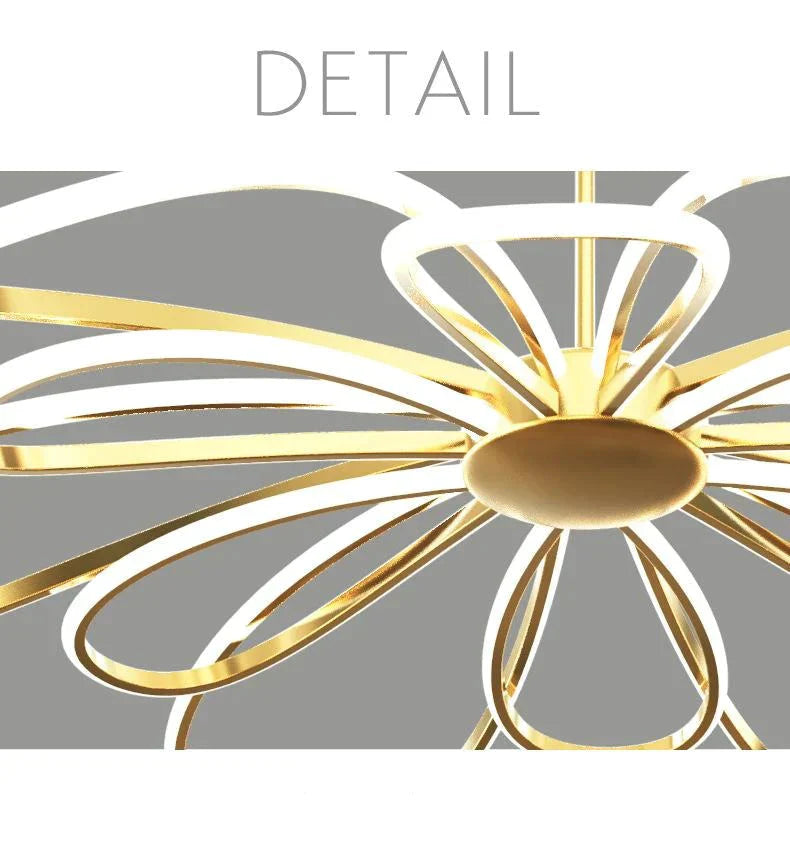 Petal Shaped Chandelier Simple Suction And Hanging Dual - Purpose New Led Bedroom Lamp Pendant