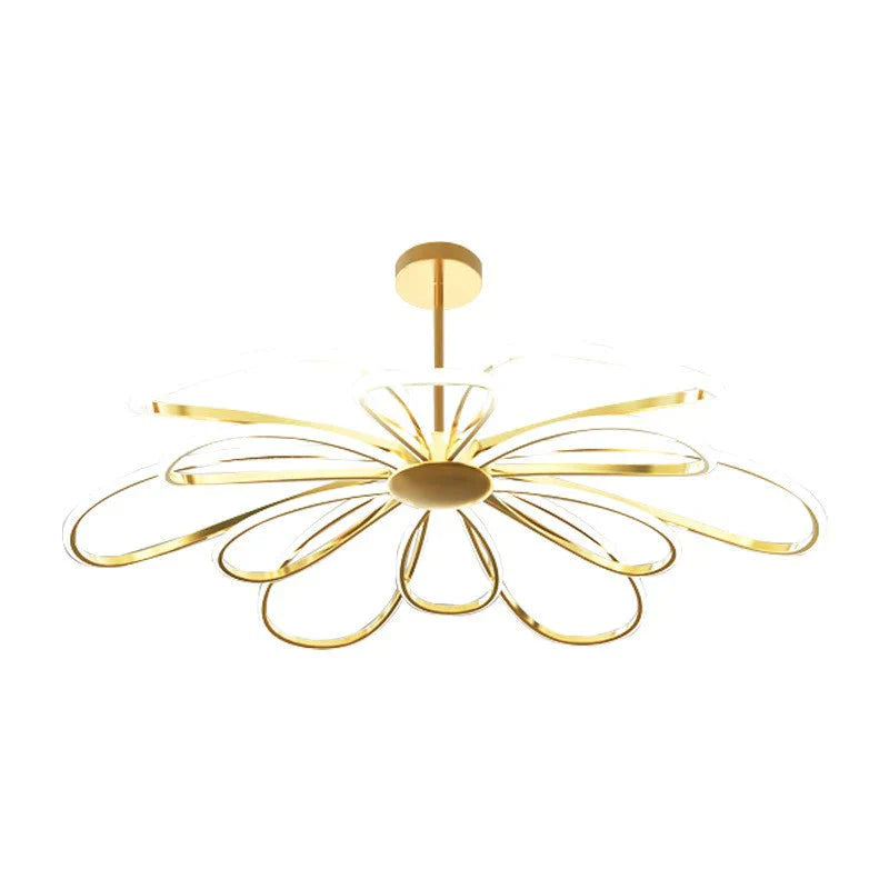 Petal Shaped Chandelier Simple Suction And Hanging Dual - Purpose New Led Bedroom Lamp Pendant