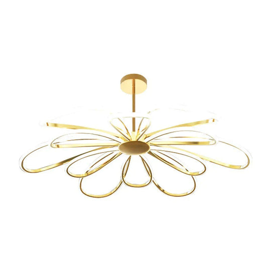 Petal Shaped Chandelier Simple Suction And Hanging Dual - Purpose New Led Bedroom Lamp Pendant