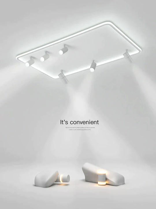 Simple Living Room Lamp Led Ceiling Modern Nordic Rectangular Dining Main Light In The Bedroom