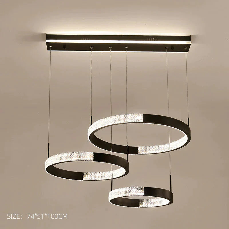 Simple Chandelier Living Room Lamp Black Creative Led Restaurant Nordic Personality Bar Bedroom
