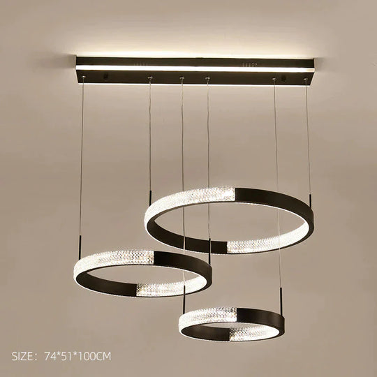 Simple Chandelier Living Room Lamp Black Creative Led Restaurant Nordic Personality Bar Bedroom