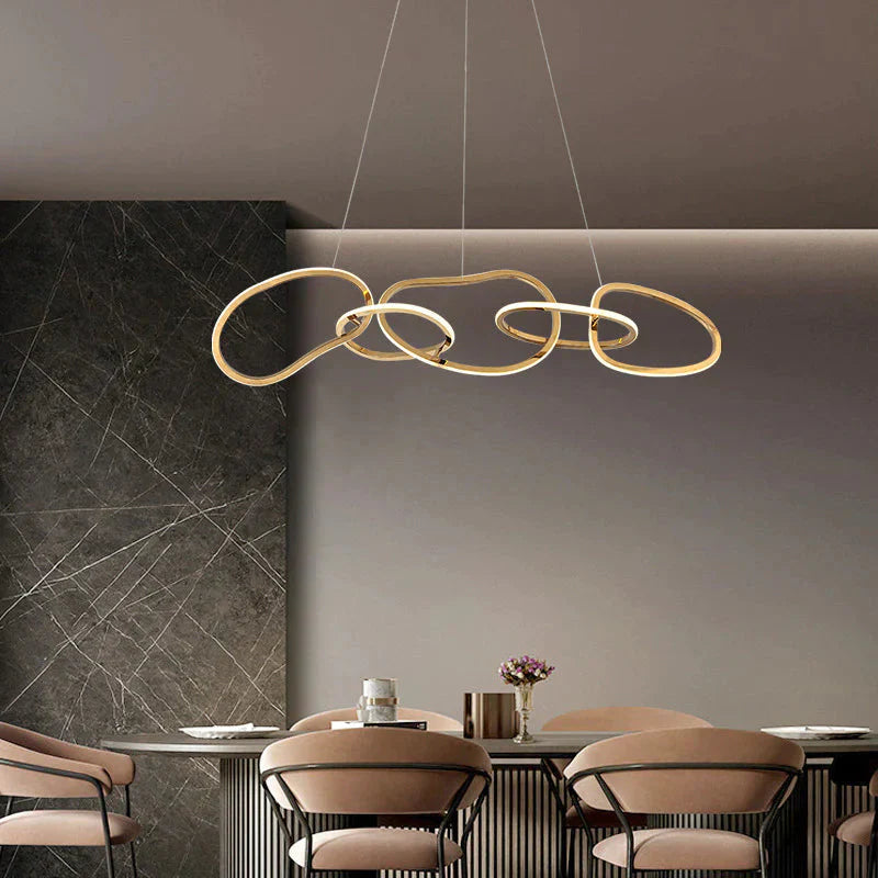 Nordic Personality Circle Stainless Steel Living Room Chandelier Pendant