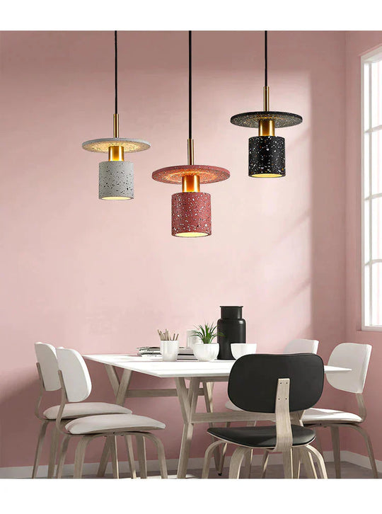 Terrazzo Lamp Indoor Simple Led Chandelier Coffee Shop Spherical Teahouse Office Cement Pendant