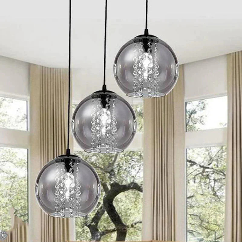 Dining Room Chandelier Creative Personality Crystal Single Head Three Led Bar Pendant