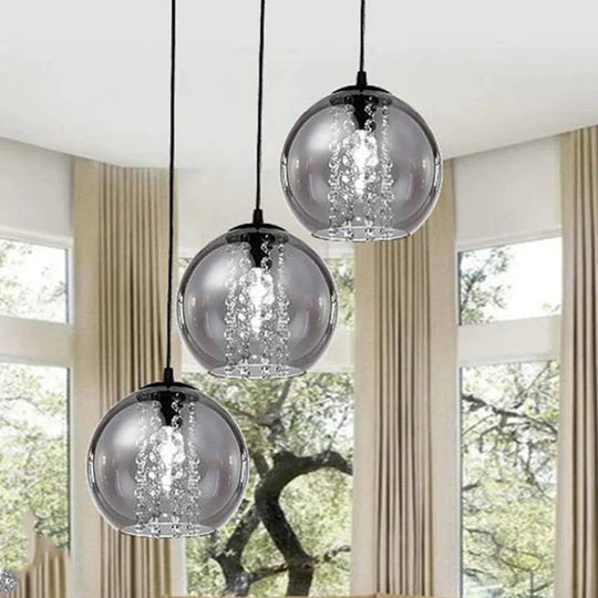 Dining Room Chandelier Creative Personality Crystal Single Head Three Led Bar Pendant