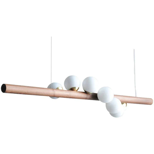 Simple Living Room Chandelier Walnut Color Dining Lamp Creative Led Pendant