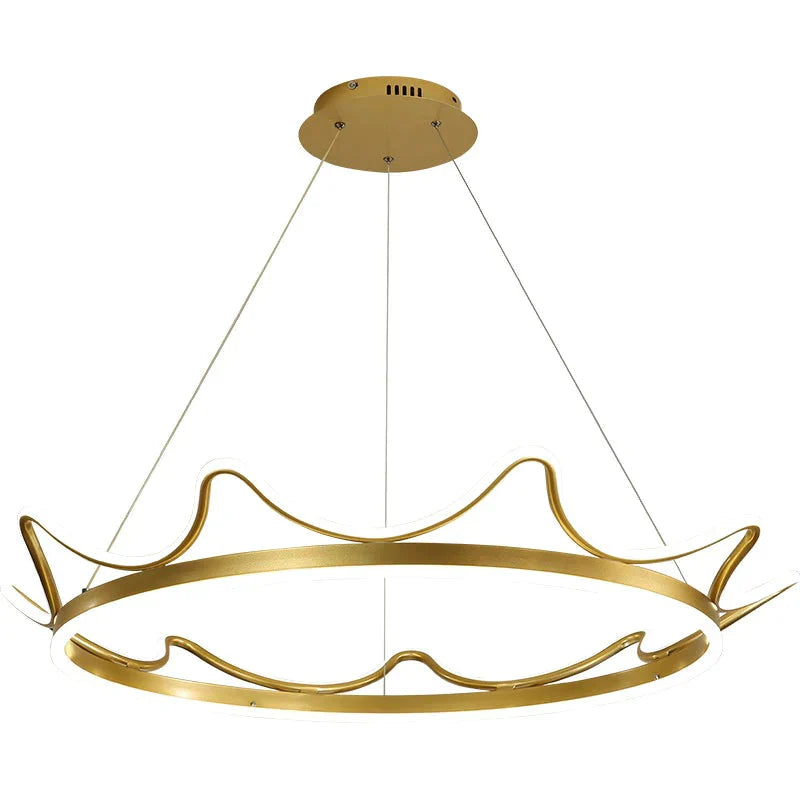 The Living Room Is Simple With Modern Crown Led Chandeliers Pendant