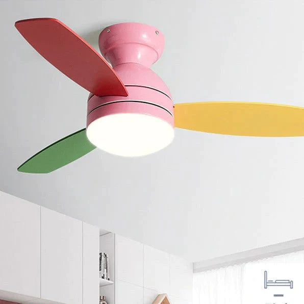 Children’s Wooden Leaf Fan Lamp Simple Living Room Dining Electric Chandelier Pendant