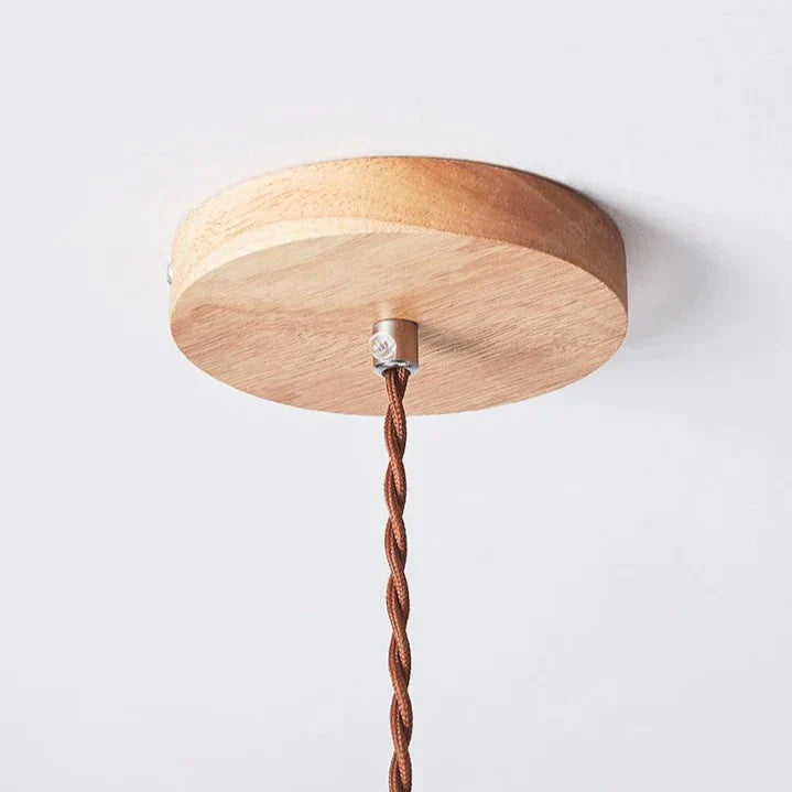 Nordic Pleated Bedside Chandelier Solid Wood Household Bedroom Dining Room B&B Minimalist Creative