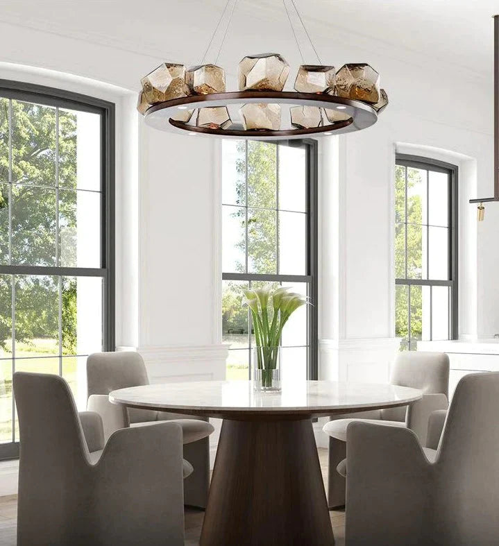 Nordic Creative Living Room Chandelier Modern Minimalist Shaped Glass Pendant