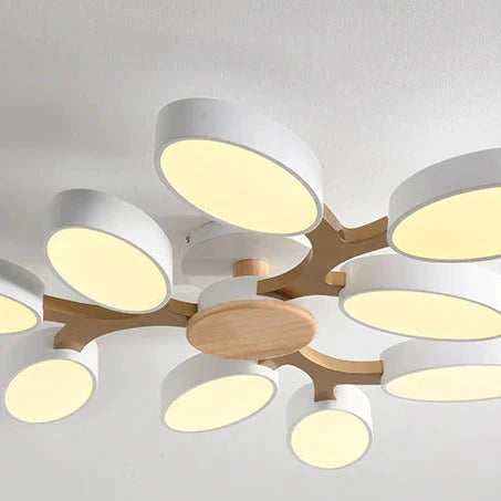 Solid Wood Living Room Ceiling Lamp Led Modern Simple Household Restaurant Lighting Hall Bedroom