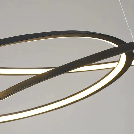 Household Simple Led Dining Room Lights Bedroom Wrought Iron Circular Lighting Lamps Pendant