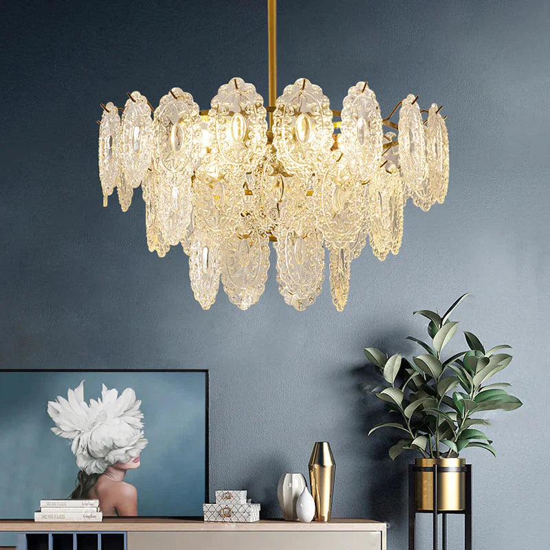 French Light Luxury Crystal All Copper Glass Retro Chandelier Dia70Cm / Iron Pendant