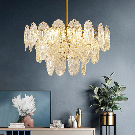 French Light Luxury Crystal All Copper Glass Retro Chandelier Dia70Cm / Iron Pendant