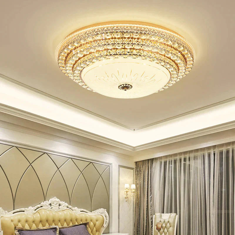 Living Room Crystal Ceiling Lamp Simple Modern Led Round European Bedroom