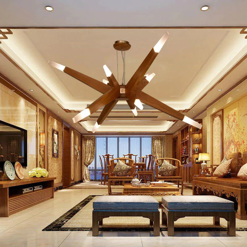 Nordic Led Chandelier Creative Restaurant Personalized Living Room Bedroom Hotel Decorative Wooden